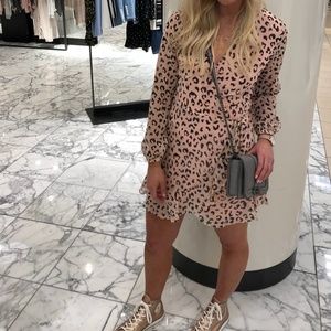 Nordstrom pink cheetah wrap around dress